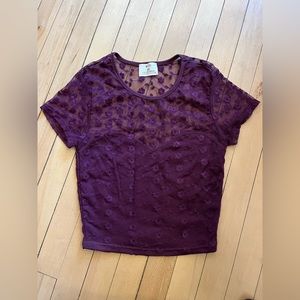 XS - Urban Outfitters Burgundy Lace Crop Top